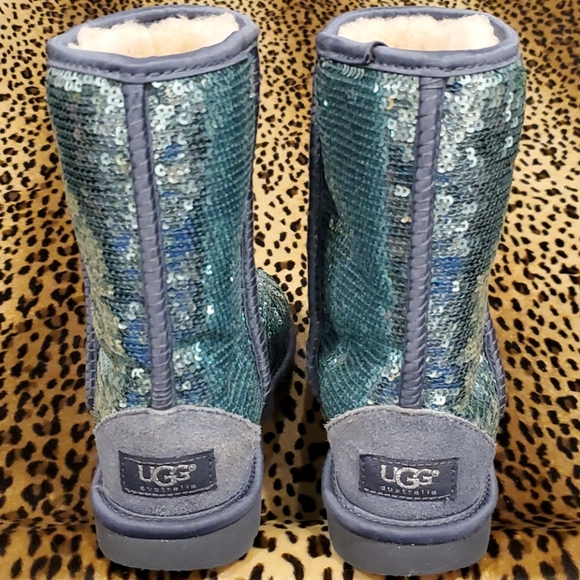 UGG Blue Sequined Short Boot Sz EU 36 US 5 - Picture 3 of 12